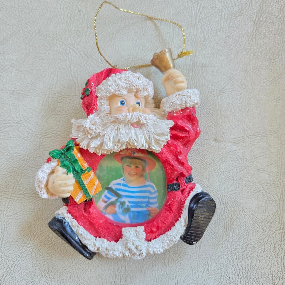 Santa Picture Frame Ornament Christmas‎ Keepsake Holiday Decoration